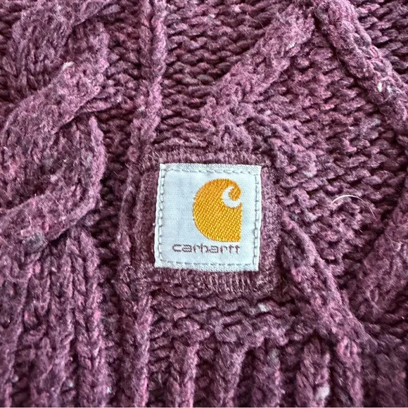 Carhartt Rocksprings Cable Knit Women's Sweater in Burgundy Sz M (8-10) - Picture 2 of 6